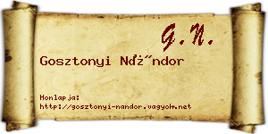 Gosztonyi Nándor névjegykártya