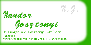 nandor gosztonyi business card